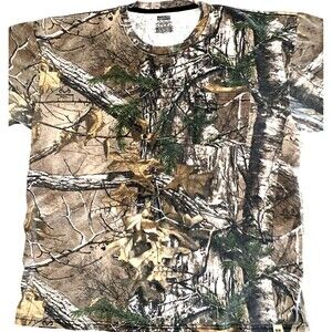 Russell Outdoors Men's Mossy Oak Camo Shirt 2XL Pocket